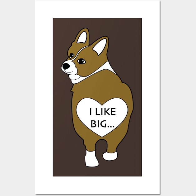 I Like Big Corgis Butts Wall Art by The Wagging Willow